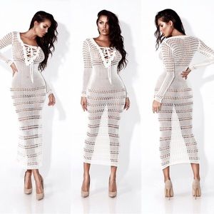 JLUXLABEL So Hot Coverup Dress in white/cream